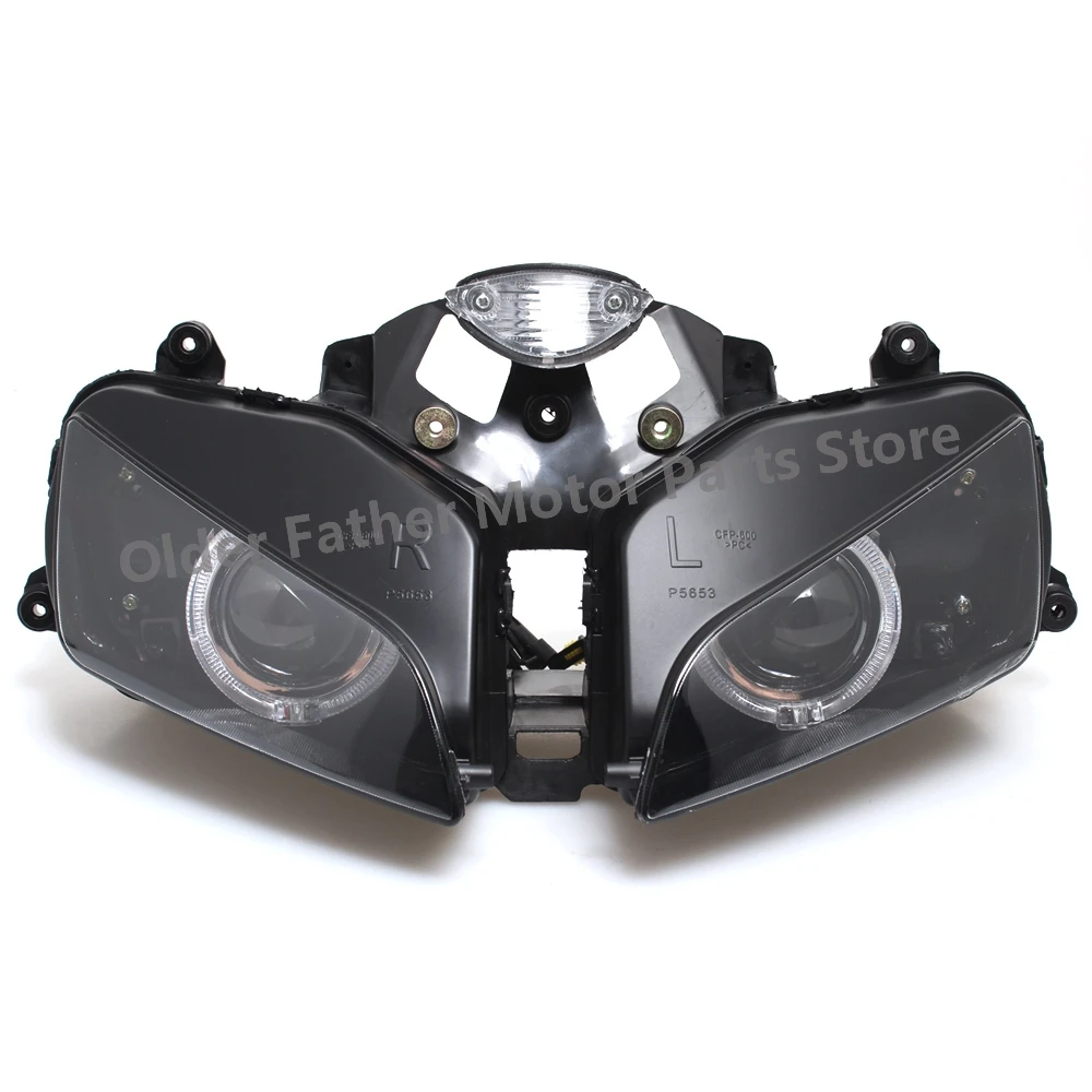 Moto Custom Angel Devil Eyes Led Head Lamps HID Headlamp Projector Headlight Assembly For Honda CBR600RR F5 CBR 600 RR 2003-2006