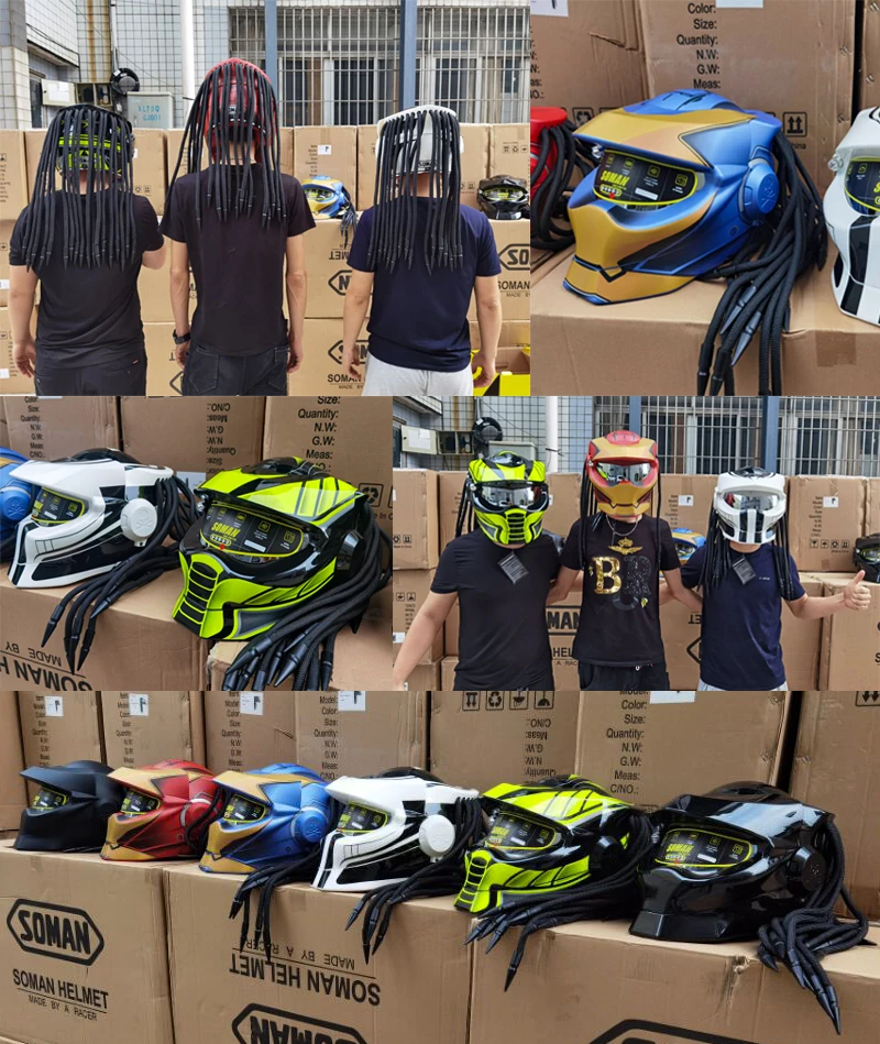 Motorcycle Helmet Full Face Predator Single Len Dual Visor Casco Capacete Moto Predator Helmets Motorbike